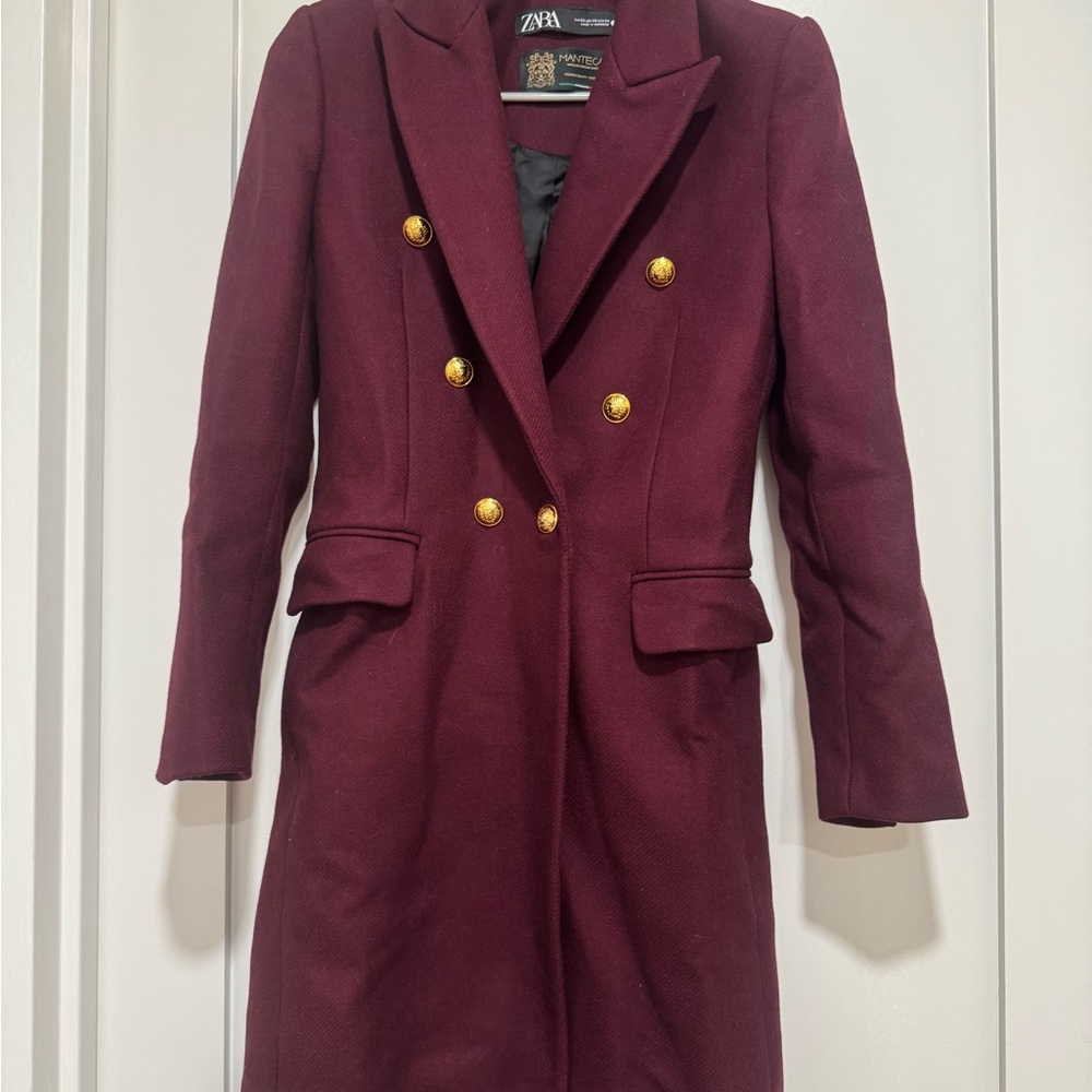 Zara Burgundy Wool with Gold Buttons